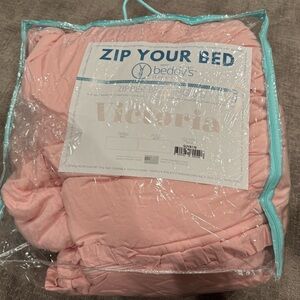 Beddy’s Blush Pink Vintage Victoria Zippered Queen Bedding Cotton Comforter Set